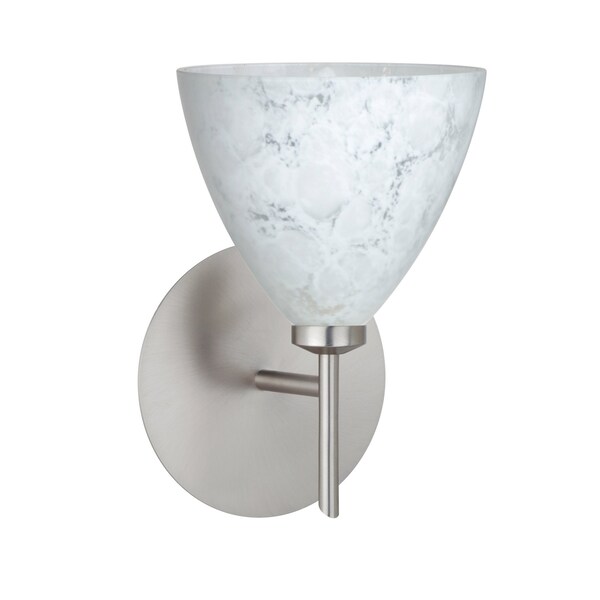 Besa Lighting Mia Mini Sconce, Carrera, Satin Nickel Finish, 1x5W LED 1SW-177919-LED-SN - main